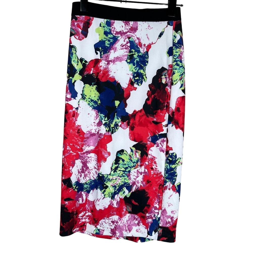 Milly‎ Women Floral Print Stretch Pencil Skirt Pull On Multicolor Size XS